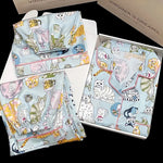 Honey Peach Print Lace Korean Ins Style Pajamas Women Y2k Three-piece Set Classy Sweet Cute Lady Lounge 2024 New Spring Homewear RT220