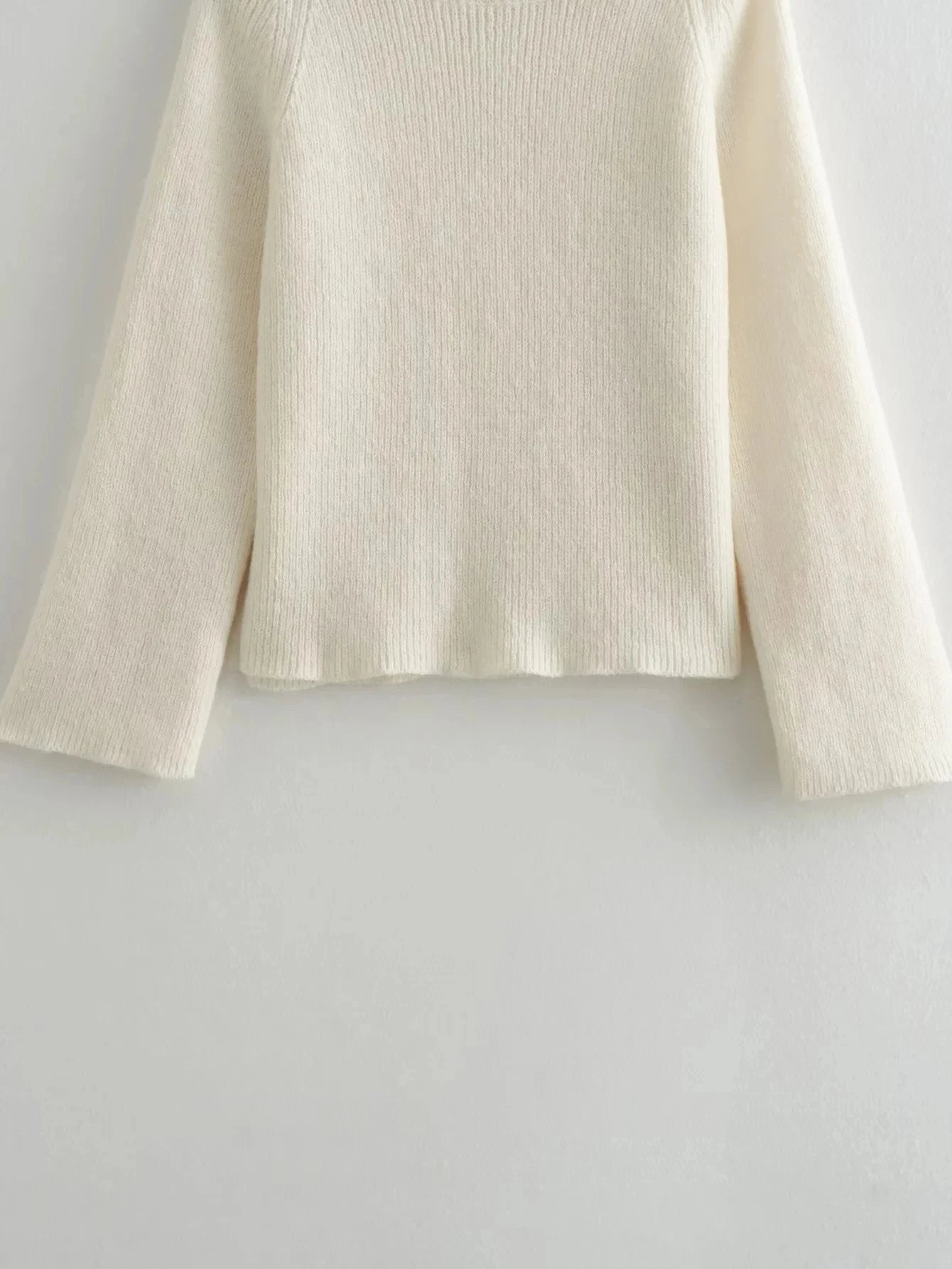 TRAFZA Women's Fashion Solid Off Shoulder Sweaters Casual Long Sleeve Folding Slim Fit Pullover Autumn Female Sexy Knitted Tops RT220