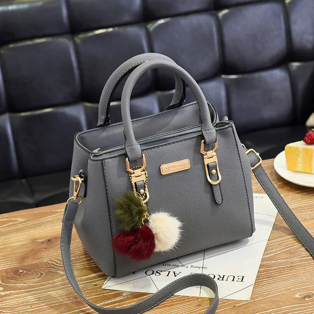 Yogodlns Women Beading Pendant Handbag Ladies Embossed Shoulder Bag Ladies Messenger Bag Hairball Bags High Quality Bag RT220
