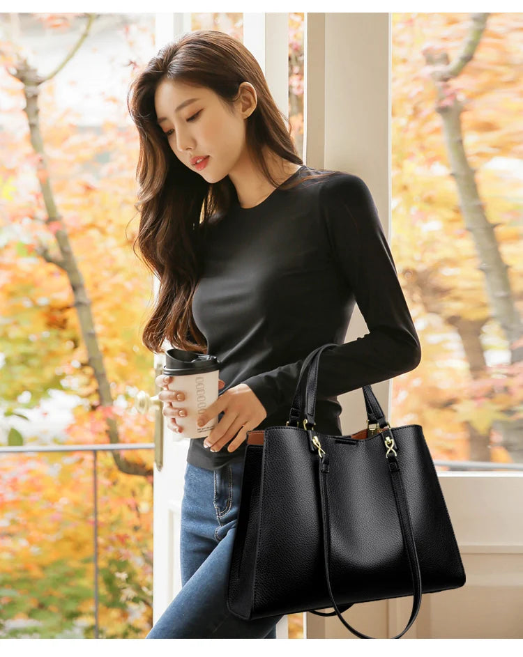Genuine Brand Luxury Designer Women Bags High Quality Leather Shoulder Crossbody Messenger Tote Bag Large Handbag Purses RT220