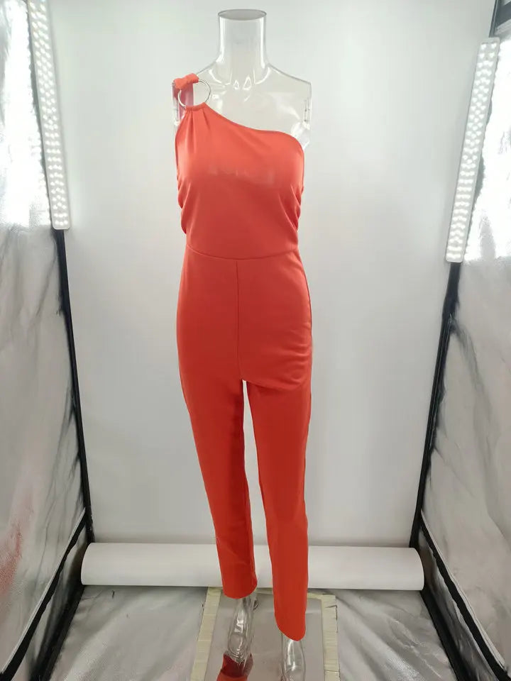 2024 Summer Europe and The United States Sexy Women's Solid Color Nightclub Jumpsuit Casual Pants RT220