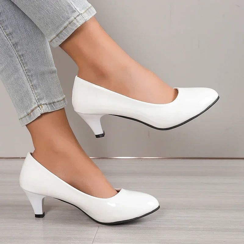 New Women High Heels Nude Shallow Mouth Pumps Fashion Shoes Office Work Party Shoes Ladies Wedding Shoes Solid Color Heels Women RT220