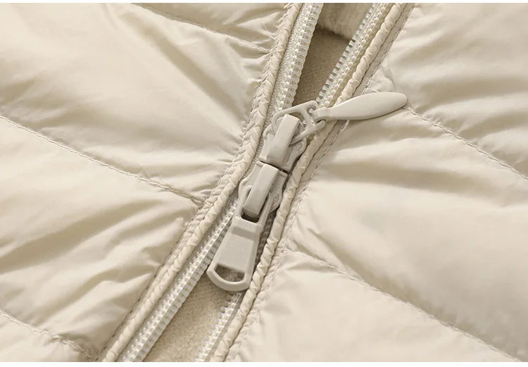 New Fashion Female Sleeveless Jacket Women Winter Light White Duck Down Jacket Slim Puffer Vest Portable Windproof Down Coat RT220