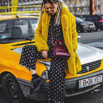 Thick Faux Fur Jacket Women Wine Red Autumn Winter Korean Maxi Coat Long Warm Luxury Fur Black Parkas Bontjas Furry Outerwear RT220