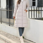 Winter New Hooded Mid Length Slim Fit Warm Long Sleeve Solid Color Jacket For Women,3 Colors RT220