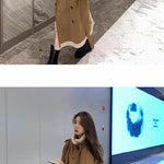 2024 Autumn Winter New Medium Long Double-breasted Lambswool Suede Woolen Coat Women Add Velvet Padded Warm Fur One Woolen Coats RT220