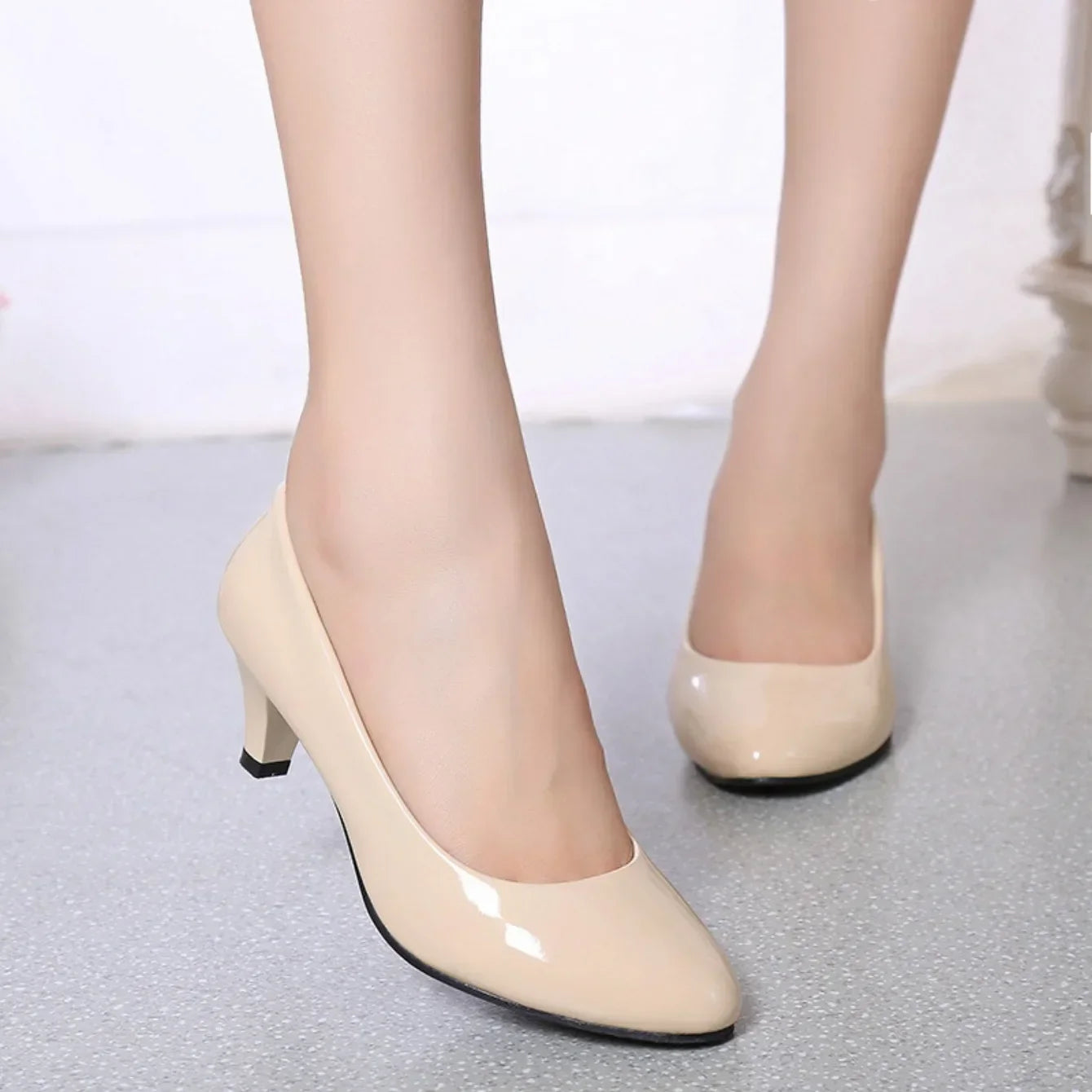 New Women High Heels Nude Shallow Mouth Pumps Fashion Shoes Office Work Party Shoes Ladies Wedding Shoes Solid Color Heels Women RT220