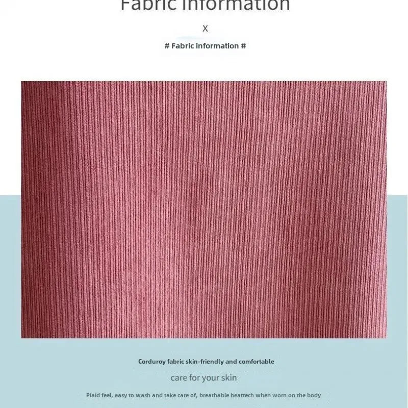 New Arrival Women's Corduroy Skirt Medium-Length A- Line High-Waisted Slimming Straight Skirt With Side Slit For Autumn/Winter RT220