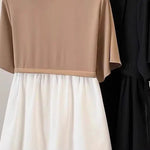 Spliced fake Two-piece Polo Collar Suit Shirt for Women in Summer Loose and Versatile Slim Top RT220