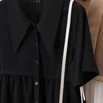 Spliced fake Two-piece Polo Collar Suit Shirt for Women in Summer Loose and Versatile Slim Top RT220