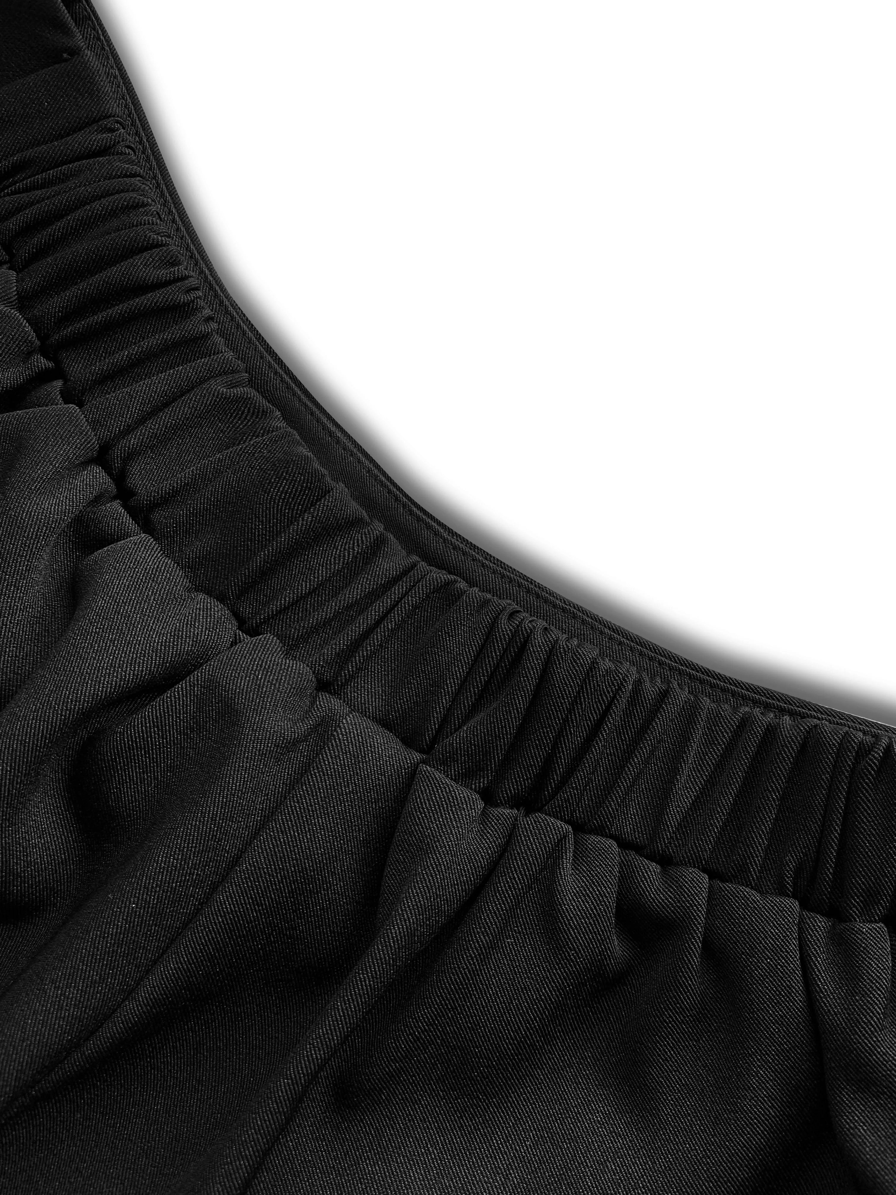 Ladies' autumn and winter black commuting elegant casual loose button suit jacket and elastic waisted suit pants two-piece set RT220