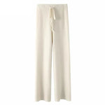 Autumn and Winter New High-waisted Loose Wool Knitted Wide-leg Trousers for Women To Wear Straight Leg Wide-leg Moped Trousers RT220