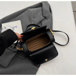 Classic Black Shoulder Bag Women's Versatile Retro Crossbody Square Bags 2024 New Large Capacity Textured Leather Flap Handbags RT220