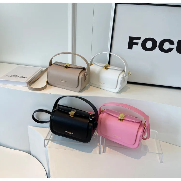 Classic Black Shoulder Bag Women's Versatile Retro Crossbody Square Bags 2024 New Large Capacity Textured Leather Flap Handbags RT220