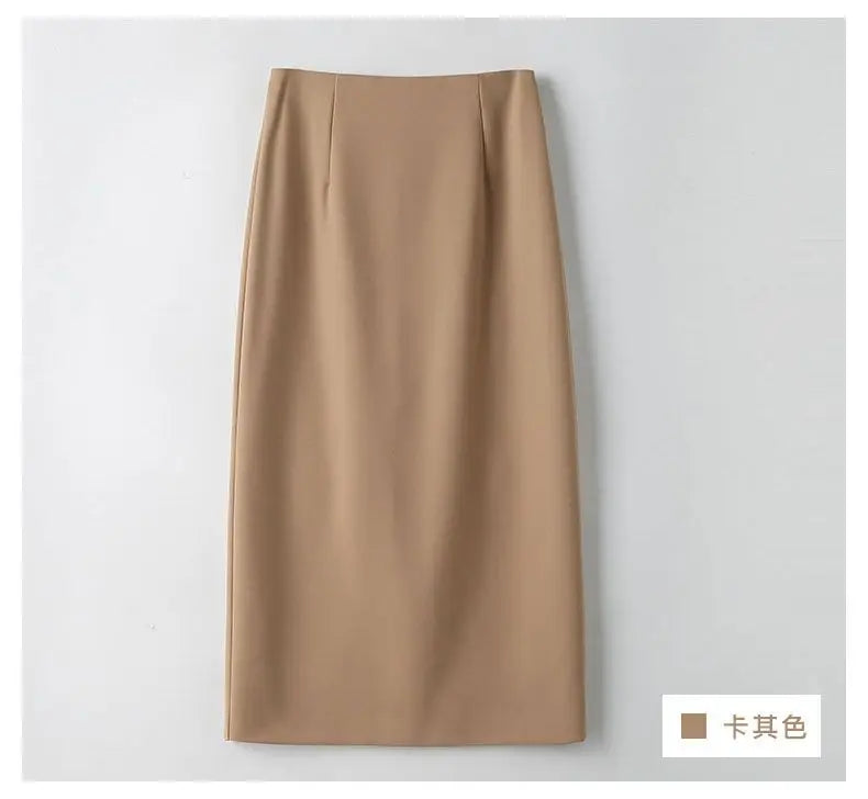 Office Lady Fashion Slim Solid Skirt Koreon Clothing Spring Summer Streetwear New High Waist Elegant Straight Midi Casual Skirts RT220