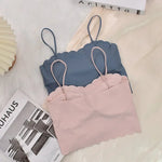 2024 Fashion Summer Sexy Sports Bras for Women Push Up Lingerie Ice Silk Seamless Word Sling Female Tube Top White Top Tanks RT220