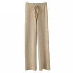 Autumn and Winter New High-waisted Loose Wool Knitted Wide-leg Trousers for Women To Wear Straight Leg Wide-leg Moped Trousers RT220