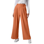2024 New Pantalones De Mujer Women's Wide Leg Pants Elastic High Waisted Knit Casual Palazzo Pants Trousers With Pockets RT220