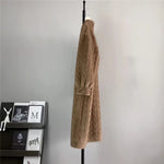 Women Fur Cardigan Thickened Long 2024Autumn Winter V-neck Jacket Female Loose Simple Leisure With Buttons Casual Faux Fur Coat RT220