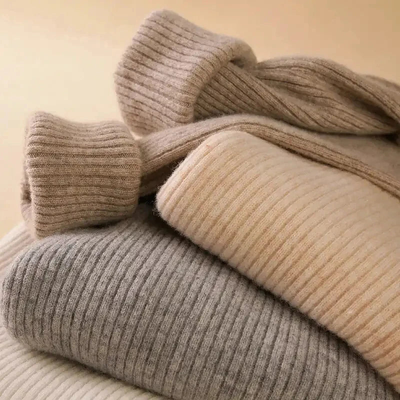 Women Fall Turtleneck Sweater Knitted Soft Pullovers Cashmere Jumpers Basic Soft Sweaters For Women 2025 Autumn Winter RT220