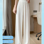 Thin Summer Wide-leg Pants Ice Filament Permeability Women Spring  Women Elastic Waist Stright Long Wide Leg Pants Casual Female RT220