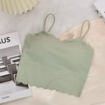 2024 Fashion Summer Sexy Sports Bras for Women Push Up Lingerie Ice Silk Seamless Word Sling Female Tube Top White Top Tanks RT220