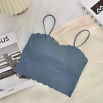 2024 Fashion Summer Sexy Sports Bras for Women Push Up Lingerie Ice Silk Seamless Word Sling Female Tube Top White Top Tanks RT220