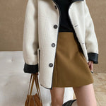 [LANMREM] Faux Fur Thick Warm Coats Lapel Single Breasted Office Lady Elegant Female Outwear Fashion 2025 Winter New 26C1095 RT220