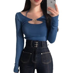 Sexy Tank Top Cropped Inner Strapless Long Sleeve Cover Up Outer Wear 2-piece Set Women's Summer Fashionable Suit RT220