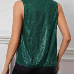 Women Top Shiny Glitter Sequin Sleeveless T-shirt Vest Tank Tops Fashion Sexy Camis New Cocktail Party Clubwear Evening T-shirts RT220