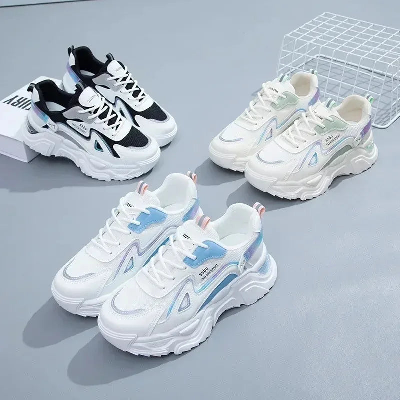 2025 Sneakers Women Platform Flat Shoes Woman Shoes Green Casual Trainers Ladies Chunky Sneakers Women Shoes RT220