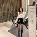 Plus Velvet Thicker Shorts Women Korean Style All-match Sexy Kpop High Waist Autumn Winter Club Streetwear Fashion Solid Buttons RT220