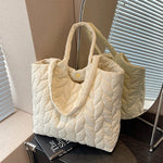 Lingge Embroidered Thread Women's Bag New Small Design Sense Handbag Simple And Large Capacity Shoulder Fabric Bag RT220