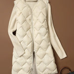 Women Sleeveless X-long Ultra Light Down Jackets 2024 New Arrivals Autumn Winter Korean Fashion V-neck Liner Vest Down Coats 3XL RT220