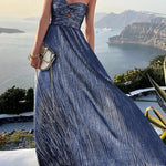 Sleeveless Chest Wrapping Dress Summer Women Sexy Hollow Out Solid Strapless Ladies Maxi Party Dress Fashion Streetwear Vestidos RT220