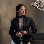 Trendix Elegant Blazer 2 Piece Sets Women V Neck Patchwork Scarf Lace Up Jackets Femme Bodycon Skirt And Commuting Blazers Suits RT220