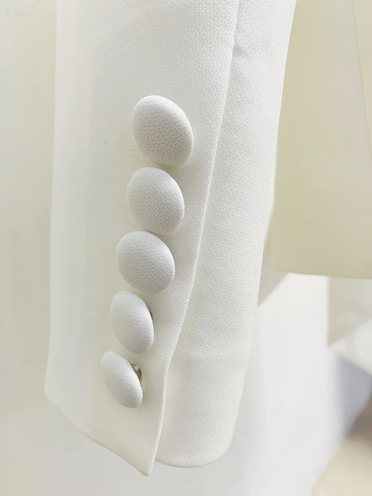 HIGH STREET Newest 2024 Designer Runway Suit Set Women's Lacing Belt Blazer Pleated Zip Pants Set 2pcs Set RT220