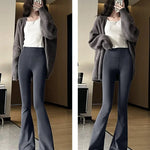Outer Wear Women's Peach Hip Flare Pants Slim Yoga Pants Solid Color High-waisted Antibacterial Hundred Bottoms RT220