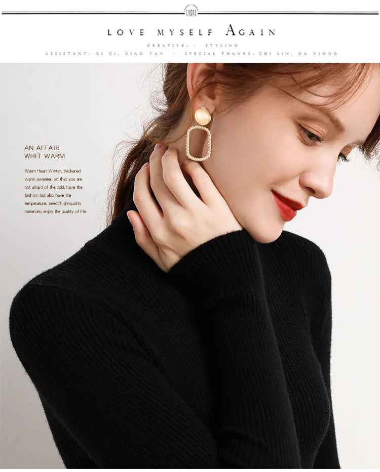 Women Fall Turtleneck Sweater Knitted Soft Pullovers Cashmere Jumpers Basic Soft Sweaters For Women 2025 Autumn Winter RT220