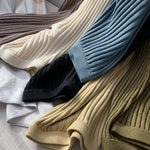 Autumn Winter Casual Thick Knitted Pant Women Long Trousers Elastic High Waist Kniting Wide Leg Pants Striped Pantalon RT220