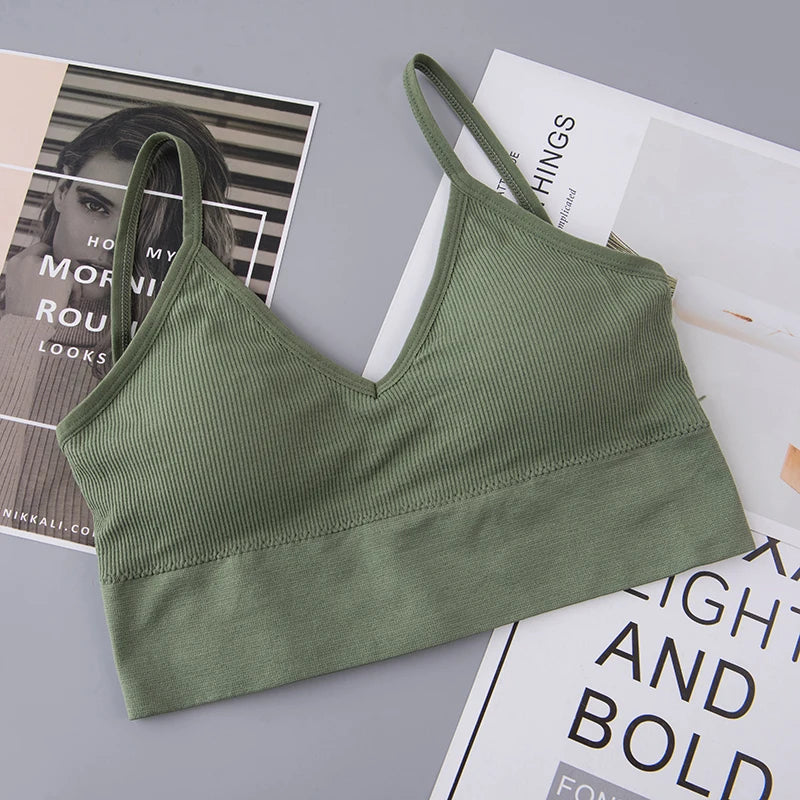 Women's Bra Tube Top Crop Top Female Seamless Back Outdoor Sports Underwear Bra For Women Cotton Female Bra Tops Brassiere RT220