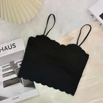 2024 Fashion Summer Sexy Sports Bras for Women Push Up Lingerie Ice Silk Seamless Word Sling Female Tube Top White Top Tanks RT220