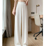 Thin Summer Wide-leg Pants Ice Filament Permeability Women Spring  Women Elastic Waist Stright Long Wide Leg Pants Casual Female RT220