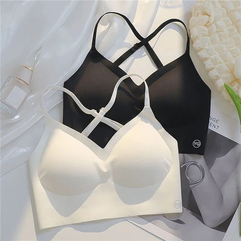 Women Invisible Bra Deep U Plunge Bras Backless Top for Dresses Sexy Lingerie with Transparent Strap Push Up Strapless Underwea RT220