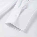 Fashion White Lapel Oversize Long Sleeve Shirts 2025 Spring New Weave Drawstring Blouse Lady Holiday Beach Street Chic Loose Top RT220