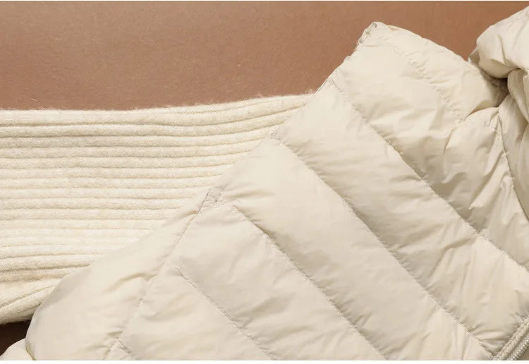 New Fashion Female Sleeveless Jacket Women Winter Light White Duck Down Jacket Slim Puffer Vest Portable Windproof Down Coat RT220