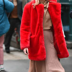 Thick Faux Fur Jacket Women Wine Red Autumn Winter Korean Maxi Coat Long Warm Luxury Fur Black Parkas Bontjas Furry Outerwear RT220