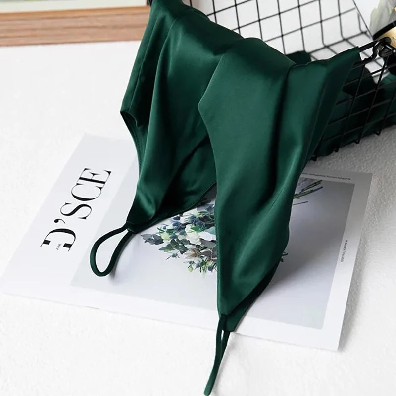 Spaghetti Strap Top Women Halter V Neck Basic White Cami Sleeveless Satin Silk Tank Tops Women Summer 2025 Camisole RT220