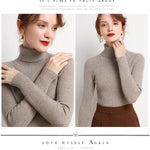 Women Fall Turtleneck Sweater Knitted Soft Pullovers Cashmere Jumpers Basic Soft Sweaters For Women 2025 Autumn Winter RT220