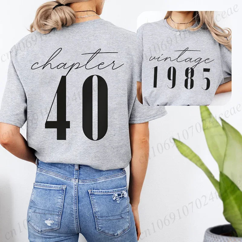 Tshirts for Women Classic 40th Milestone Best Friend Classic T-shirts for Women Vintage 40th Birthday Year RT220